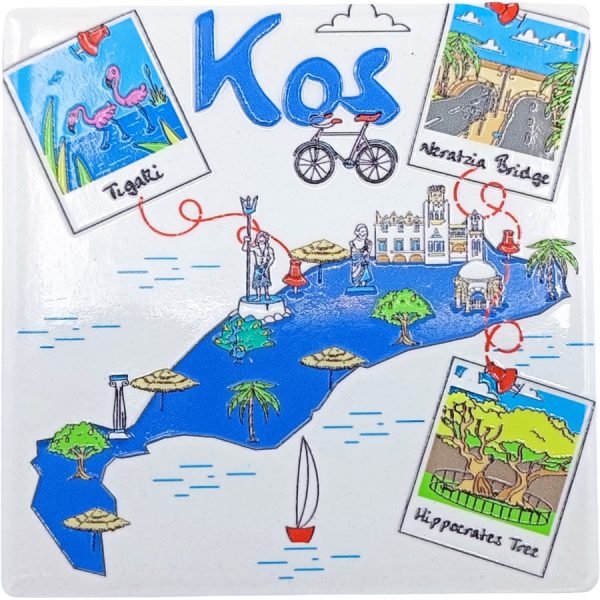 MAGNET MAP KOS /7,5Χ7,5CM