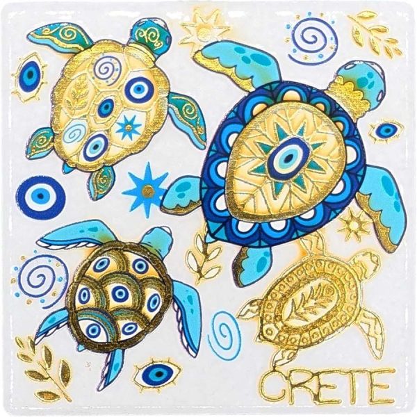 MAGNET SQUARE TURTLES CRETE  7,5Χ7,5CM