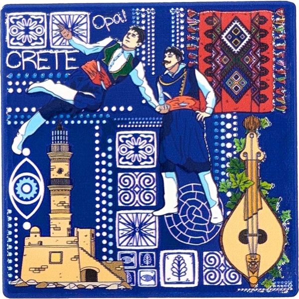 MAGNET SQUARE DANCERS CRETE  7,5Χ7,5CM