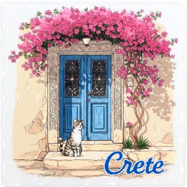 MAGNET SQUARE DOOR WITH CAT CRETE  7,5Χ7,5CM