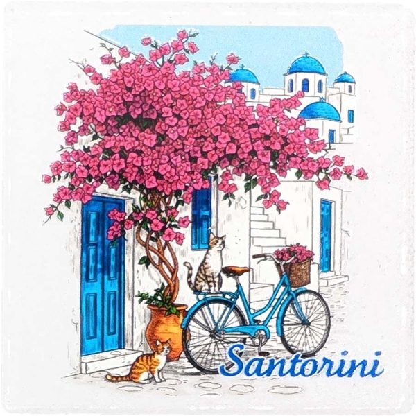MAGNET SQUARE BIKE SANTORINI  7,5Χ7,5CM