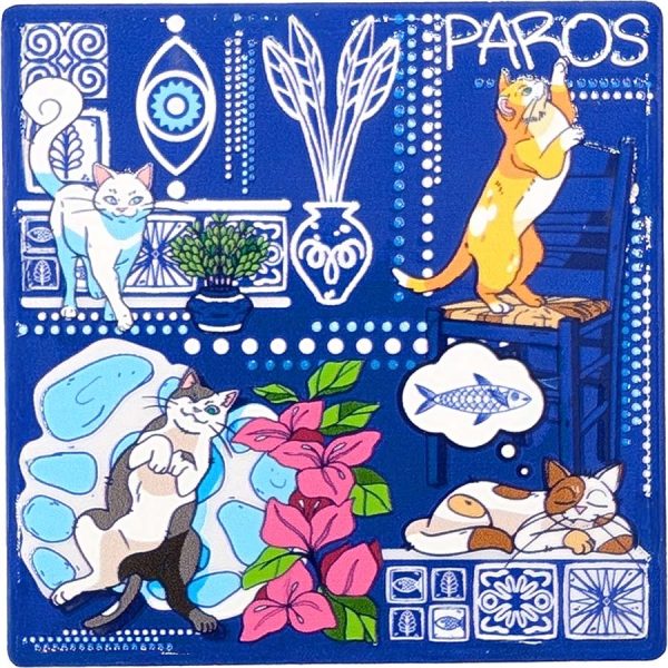 ΜΑΓΝΗΤΑΚΙ ΤΕΤΡΑΓ. ΓΑΤΟΥΛΕΣ ΠΑΡΟΣ /7,5Χ7,5ΕΚ /ΣΥΣΚ10