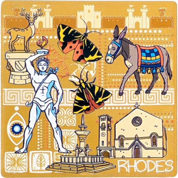 MAGNET SQUARE COLOSSUS OF RHODES  7,5Χ7,5CM