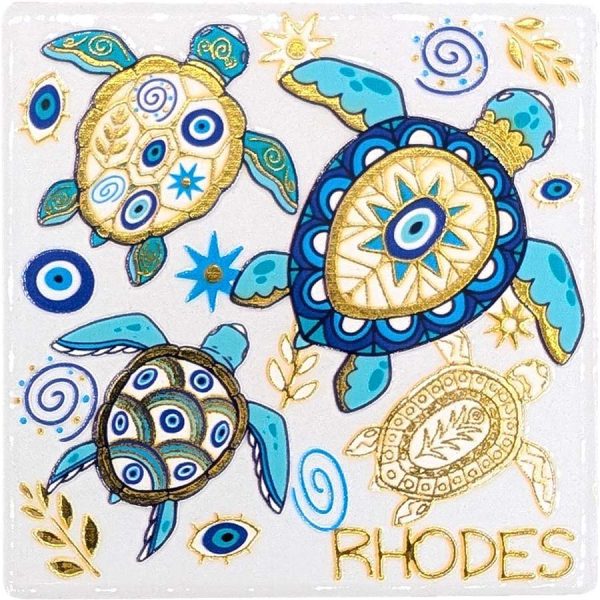 MAGNET SQUARE TURTLES RHODES  7,5Χ7,5CM