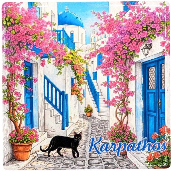 ΜΑΓΝΗΤΑΚΙ ΤΕΤΡΑΓ. ΓΑΤΟΥΛΑ ΣΕ ΣΩΚΑΚΙ ΚΑΡΠΑΘΟΣ /7,5Χ7,5ΕΚ /ΣΥΣΚ10