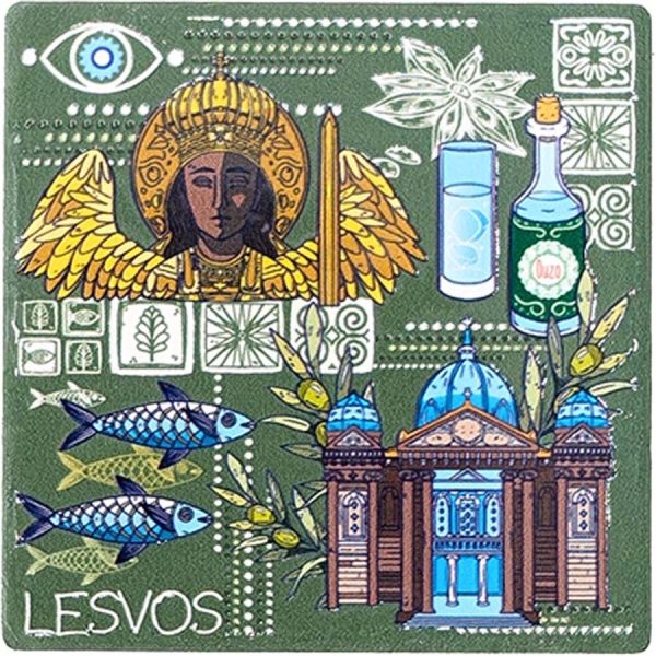 MAGNET SQUARE ANGEL LESVOS  7,5Χ7,5CM