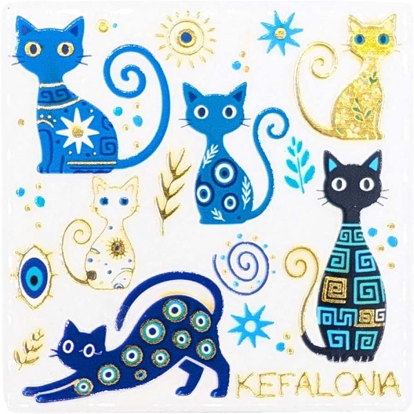 MAGNET SQUARE CATS KEFALONIA  7,5Χ7,5CM