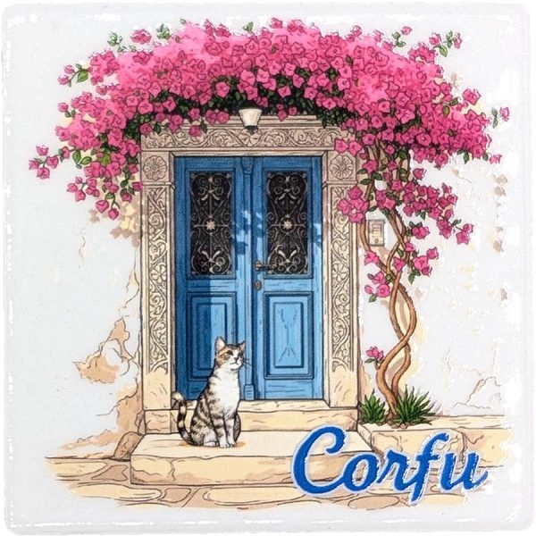 ΜΑΓΝΗΤΑΚΙ ΤΕΤΡΑΓ. ΠΟΡΤΑ ΜΕ ΓΑΤΟΥΛΑ ΚΕΡΚΥΡΑ /7,5Χ7,5ΕΚ /ΣΥΣΚ10