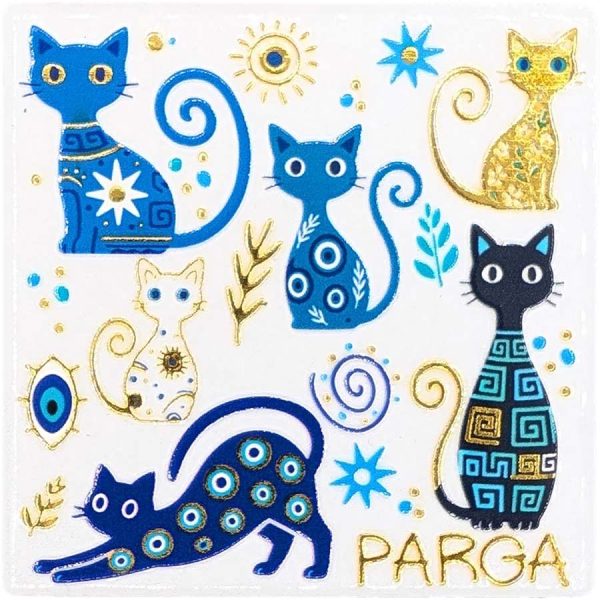 MAGNET SQUARE CATS PARGA  7,5Χ7,5CM