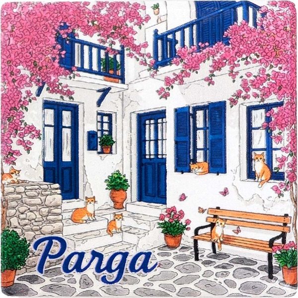 MAGNET SQUARE LOCAL STREET PARGA  7,5Χ7,5CM