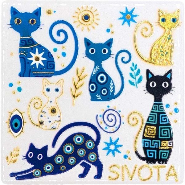 MAGNET SQUARE CATS SIVOTA  7,5Χ7,5CM