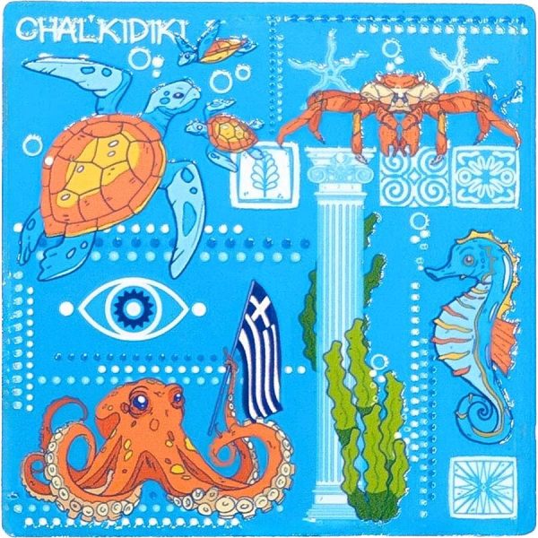 ΜΑΓΝΗΤΑΚΙ ΤΕΤΡΑΓ. ΖΩΑΚΙΑ ΘΑΛΑΣΣΗΣ ΧΑΛΚΙΔΙΚΗ /7,5Χ7,5ΕΚ /ΣΥΣΚ10