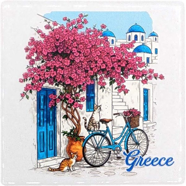 MAGNET SQUARE BIKE GREECE  7,5Χ7,5CM