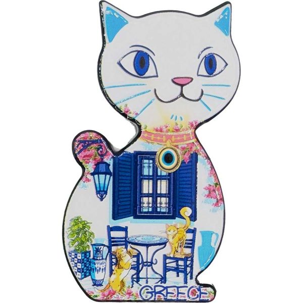 MAGNET SHAPE CAT WITH TABLE  7,5Χ7,5CM