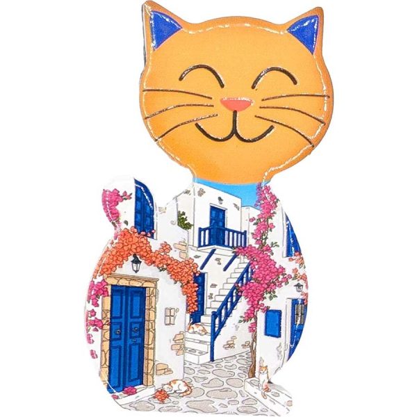 MAGNET SHAPE CAT WITH LOCAL STREET  7,5Χ7,5CM