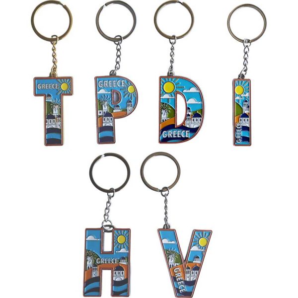 KEY RINGS LETTERS D-H-I-P-T-V