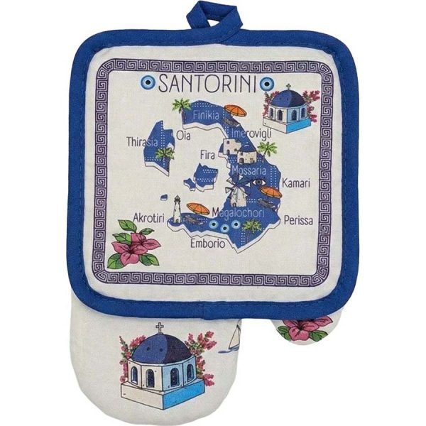 PRINTED KITCHEN SET SANTORINI /17Χ25ΕΚ-17Χ17ΕΚ