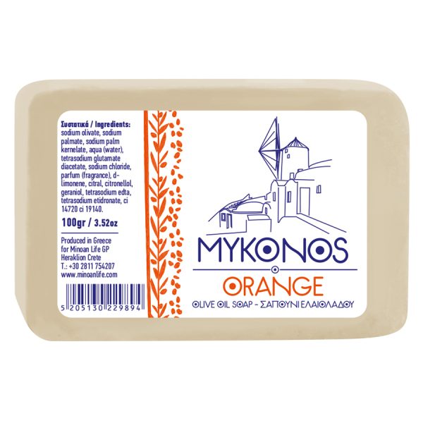 ΣΑΠΟΥΝΙ ΕΛΑΙΟΛΑΔΟΥ ΜΥΚΟΝΟΣ ΠΟΡΤΟΚΑΛΙ 100gr /ΣΥΣΚ24