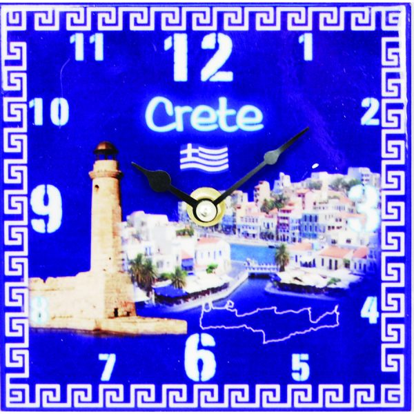 CERAMIC CLOCKΜΠΛΕ  15Χ15Χ3,5CM