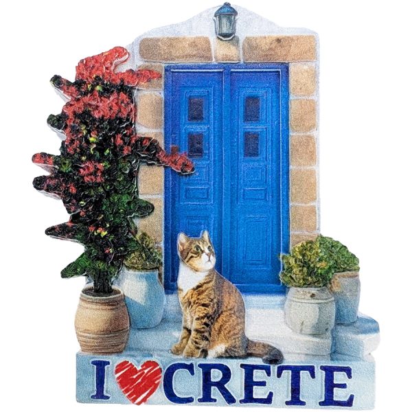 MAGNET WITH CAT I LOVE CRETE