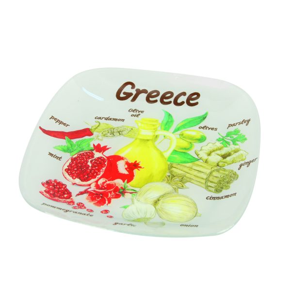 SQUARE GLASS PLATE  20X20X2CM