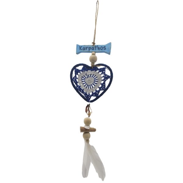 HANGING HEART KARPATHOS  13X40CM