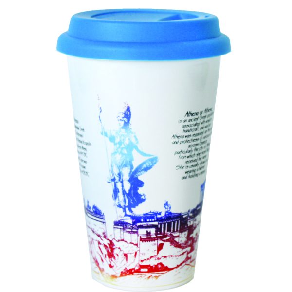 CERAMIC MUG WITH LID  9Χ6Χ14CM