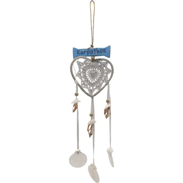 HANGING HEART AND SHELL PARGA  13X35CM