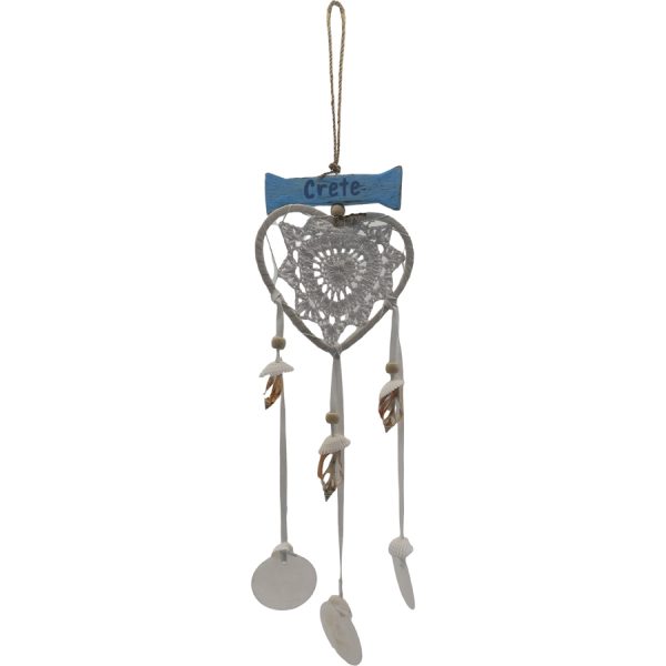 HANGING HEART AND SHELL CRETE  13X35CM