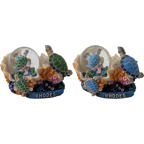 WATERBALL WITH TURTLE RHODES  12Χ8Χ9CM