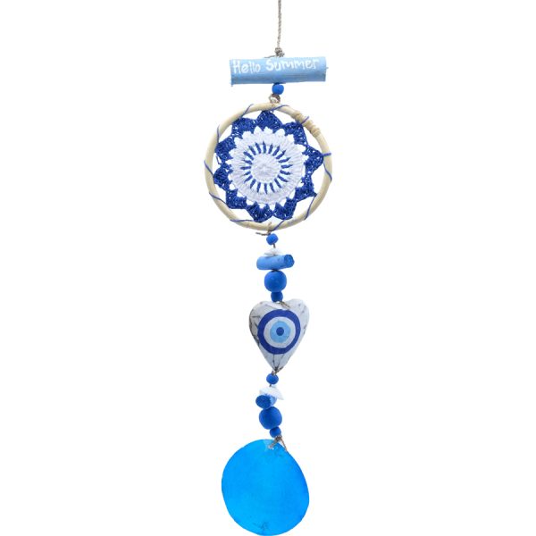 HANGING MAKRAME BLUE HEART BOTOM CAPIES