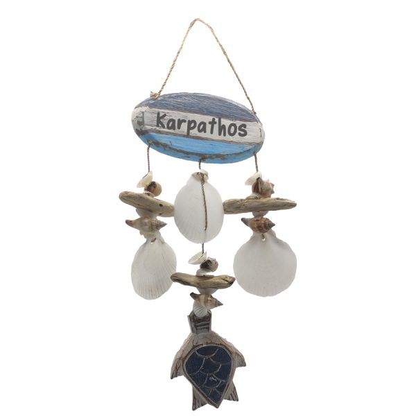 HANGING TURTLE AND SHELL KARPATHOS  15X35CM