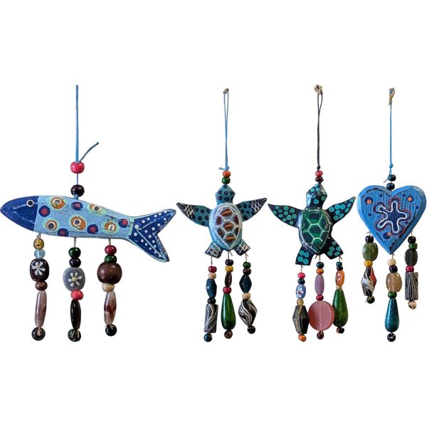 PENDANT WITH TURTLE AND BEADS 4DESIGNS  25Χ14CM