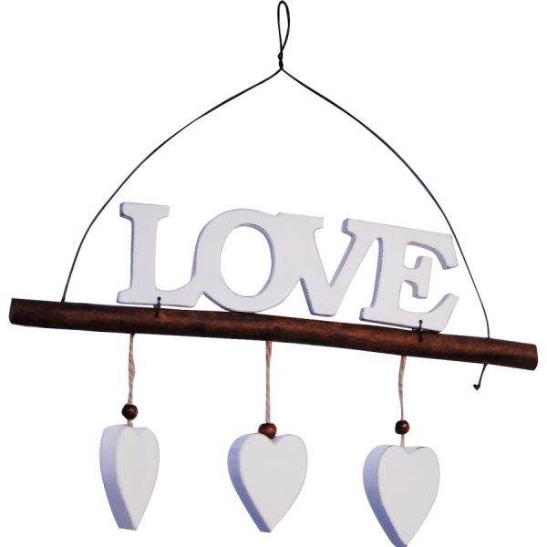 WOODEN LOVE DECOR 26Χ26ΧCM