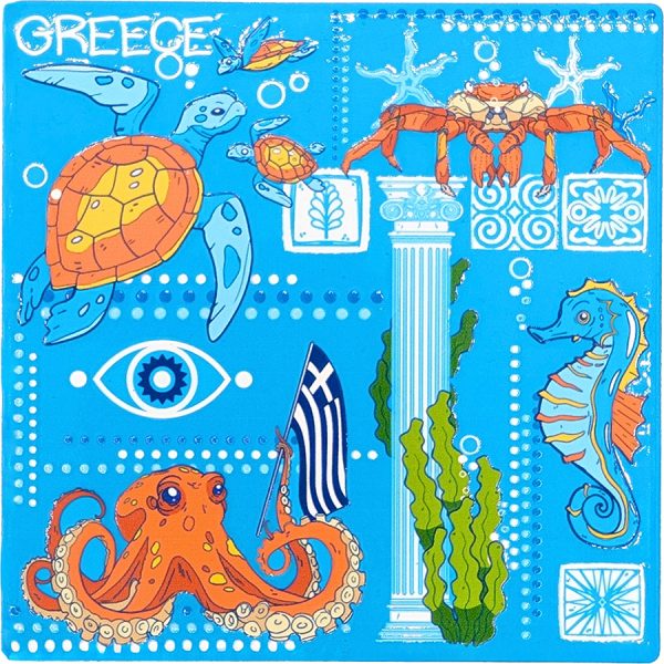 ΣΟΥΒΕΡ ΤΕΤΡΑΓ. ΖΩΑΚΙΑ ΘΑΛΑΣΣΗΣ GREECE /10,8Χ10,8ΕΚ /ΣΥΣΚ10