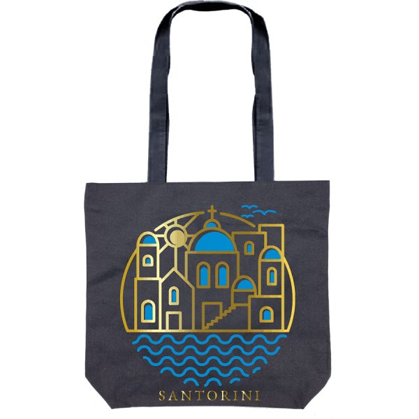 ΤΣΑΝΤΑ ΚΑΜΒΑΣ ΕΚΚΛΗΣΙΑ ΣΑΝΤΟΡΙΝΗ ΜΑΥΡΟ /43Χ43ΕΚ