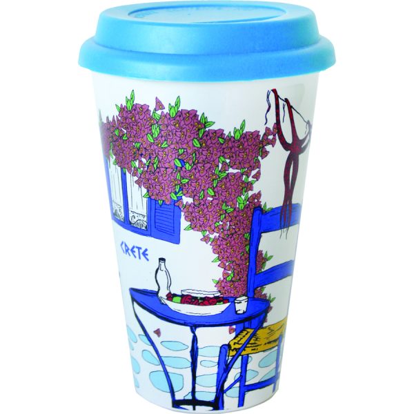 CERAMIC MUG WITH LID  9Χ6Χ14CM