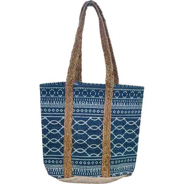 ΤΣΑΝΤΑ ΘΑΛΑΣ. ΨΑΘΙΝΗ ΜΠΛΕ /35X40ΕΚ