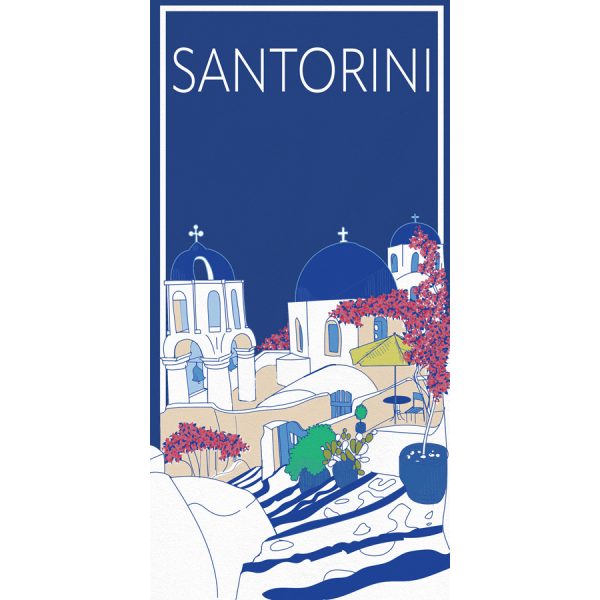 BEACH TOWEL SANTORINI /75X150CM