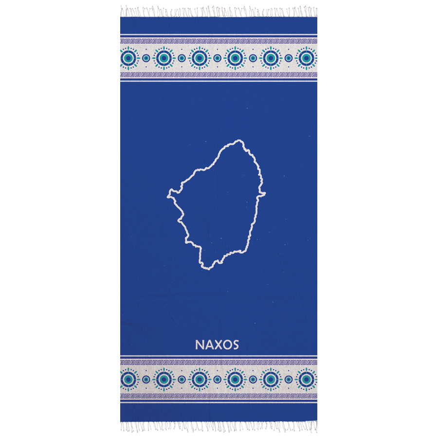 PRINTED BEACH TOWEL MAP OF NAXOS /90Χ180ΕΚ