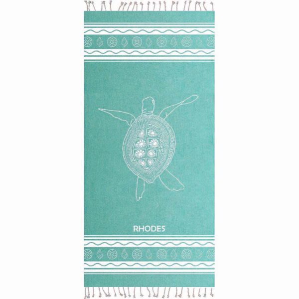 PRINTED BEACH TOWEL WITH TURTLE RHODES /90Χ180ΕΚ