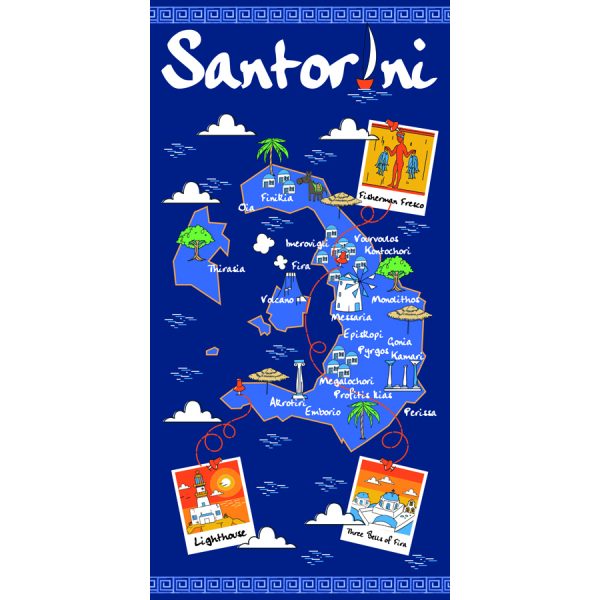 BEACH TOWEL SANTORINE  75X150CM