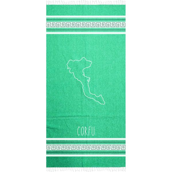 ΠΕΤΣΕΤΑ PESTEMAL ΜΕ ΧΑΡΤΗ ΚΕΡΚΥΡΑ ΠΡΑΣΙΝΟ /90Χ180ΕΚ /ΣΥΣΚ3