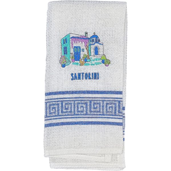 ΠΟΤΗΡΟΠΑΝΟ ΜΕ ΕΚΚΛΗΣΙΑ ΣΑΝΤΟΡΙΝΗ ΜΠΛΕ /40Χ60ΕΚ /ΣΥΣΚ12