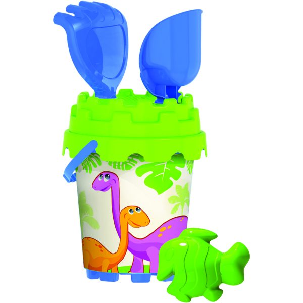 BUCKET SET 5 DINOSAUR  14CM