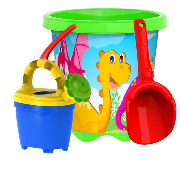 BUCKET SET 3 DINOSAUR  17CM
