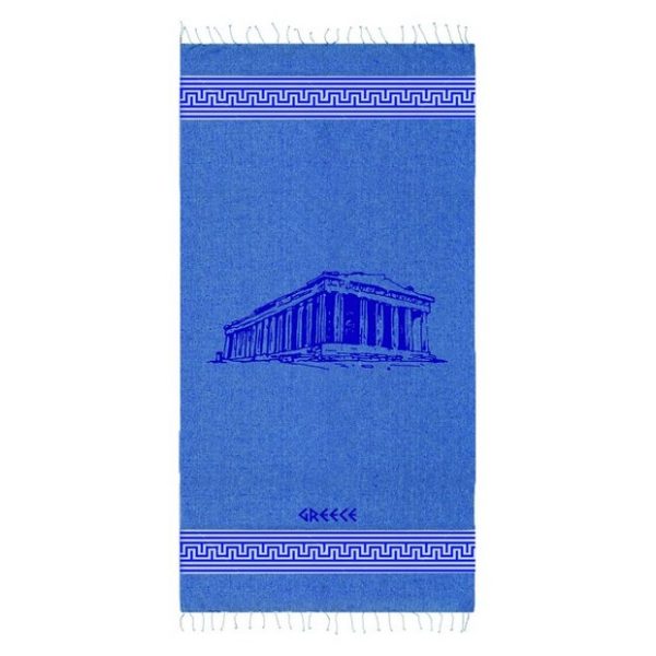 ΠΕΤΣΕΤΑ PESTEMAL VELOUR ΜΕ ΠΑΡΘΕΝΩΝΑ GREECE ΜΠΛΕ /90Χ180ΕΚ