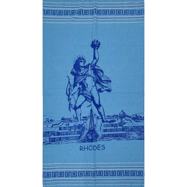 ΠΕΤΣΕΤΑ PESTEMAL VELOUR ΜΕ ΚΟΛΟΣΣΟ RHODES ΜΠΛΕ /90Χ180ΕΚ