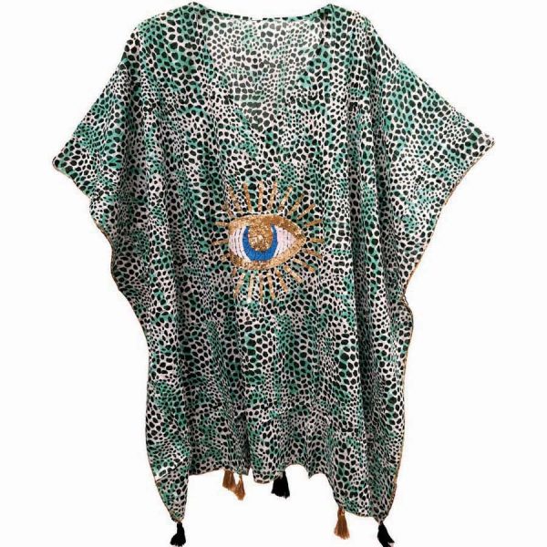 ΚΑΦΤΑΝΙ ΒΑΜΒΑΚ. ΛΕΟΠΑΡ ΜΕ ΜΑΤΙ ΠΡΑΣΙΝΟ /ONE SIZE