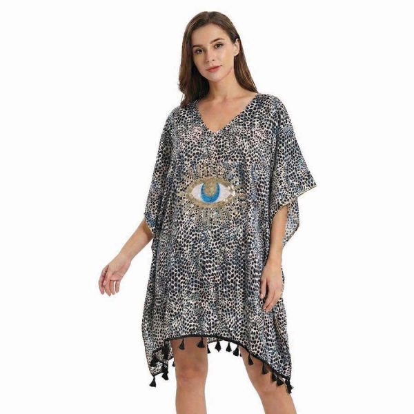 ΚΑΦΤΑΝΙ ΒΑΜΒΑΚ. ΛΕΟΠΑΡ ΜΕ ΜΑΤΙ ΜΠΛΕ /ONE SIZE